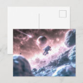 Jumping Astronaut Briefkaart (Voorkant / Achterkant)
