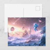 Jumping Astronaut Briefkaart (Voorkant / Achterkant)