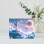 Jumping Astronaut Briefkaart (Staand voorkant)