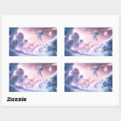 Jumping Astronaut Rechthoekige Sticker (Vel)