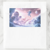 Jumping Astronaut Rechthoekige Sticker (Tas)