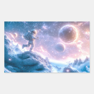 Jumping Astronaut Rechthoekige Sticker
