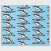 jumping atlantic salmon fish cadeaupapier (Vlak)
