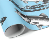 jumping atlantic salmon fish cadeaupapier (Rol Hoek)