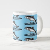 jumping atlantic salmon fish grote koffiekop (Voorkant rechts)