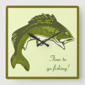 Jumping Bass Clock Vierkante Klok (Voorkant)