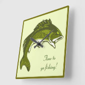 Jumping Bass Clock Vierkante Klok (Hoek)