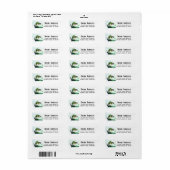 Jumping Bass Fish Fisherman Retour Adres Label (Full Sheet)