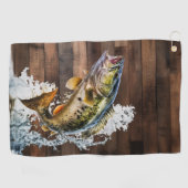 Jumping Bass Gone Vist Golfhanddoek (Horizontaal)