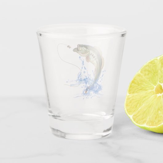 Jumping Bass Vist Shot Glas (Achterkant)