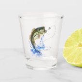 Jumping Bass Vist Shot Glas (Voorkant)