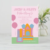 Jumping Bouncing Bounce House Balballon Birthday Kaart (Staand voorkant)