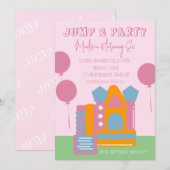 Jumping Bouncing Bounce House Balballon Birthday Kaart (Voorkant / Achterkant)