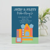 Jumping Bouncing Party Bounce House Birthday Kaart (Staand voorkant)