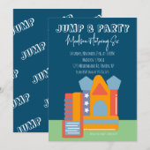 Jumping Bouncing Party Bounce House Birthday Kaart (Voorkant / Achterkant)
