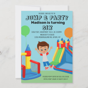Jumping Bouncing Party Bounce House Jongens Verjaa Kaart