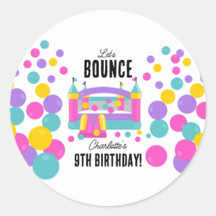 Jumping Bouncy Kasteel Meisjes Verjaardagsfeest Ronde Sticker