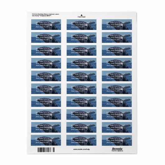 Jumping Bultrug Whale Mailing Labels (Full Sheet)