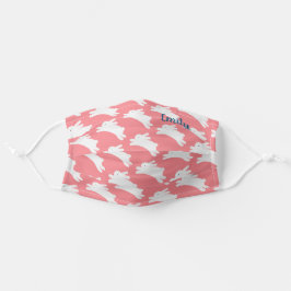 Jumping Bunny Pattern Pink Stoffen Mondkapje