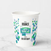 Jumping Castle Bouncy Boys Verjaardagsfeestje Papieren Bekers (Achterkant)