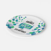 Jumping Castle Bouncy Boys Verjaardagsfeestje Papieren Bordje (Gekanteld)