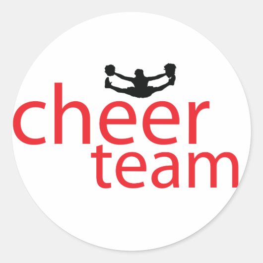 Jumping Cheerleader Team Gear Ronde Sticker (Voorkant)