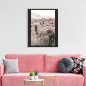 Jumping Cholla Cactus Desert B&W Foto-Prints Canvas Afdruk (Insitu (Woonkamer))