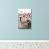 Jumping Cholla Cactus Desert B&W Foto-Prints Canvas Afdruk (Insitu (Houten vloer))
