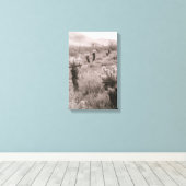 Jumping Cholla Cactus Desert B&W Foto-Prints Canvas Afdruk (Insitu (Houten vloer))