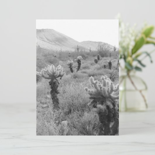 Jumping Cholla Cactus Invitation Kaart (Staand voorkant)