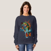 Jumping Colorful Fish – Women’s Sweatshirt (Voorkant volledig)