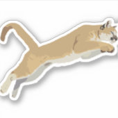 Jumping Cougar Sticker (Voorkant)