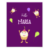 Jumping cupcakes foto afdruk (Voorkant)