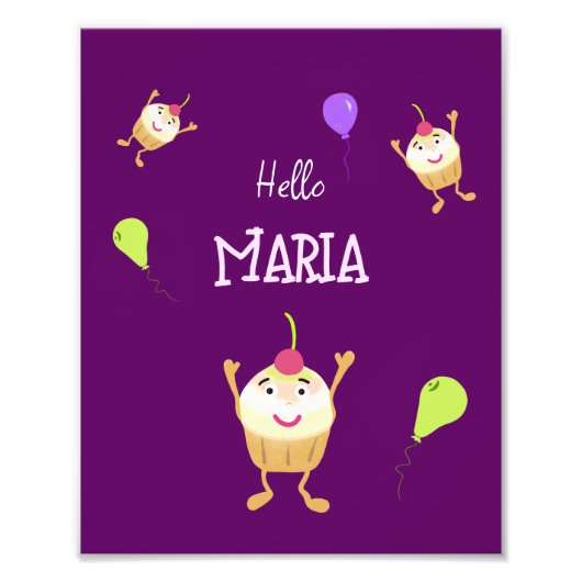 Jumping cupcakes foto afdruk (Voorkant)