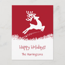 Jumping Deer aangepaste tekst Feestdagen briefkaar