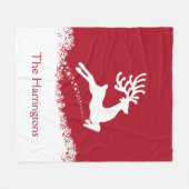 Jumping Deer douanenaam fleece dekens (Voorkant (Horizontaal))