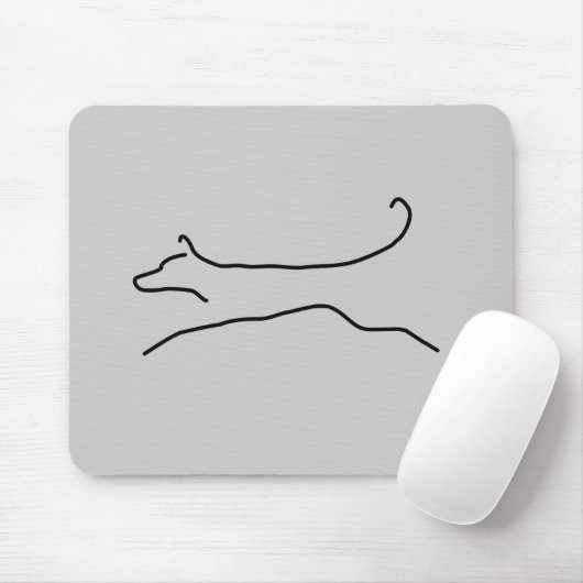Jumping Dog Line Tekening Muismat (Met muis)