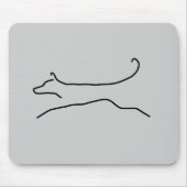 Jumping Dog Line Tekening Muismat (Voorkant)