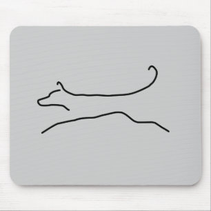 Jumping Dog Line Tekening Muismat