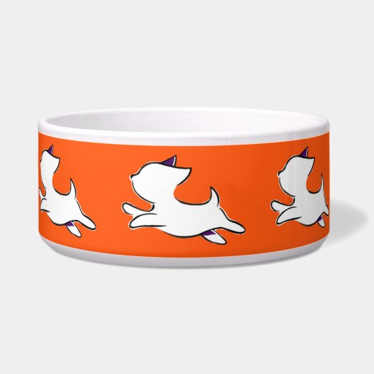 Jumping Dog Pattern Pet Bowl Voerbakje (Voorkant)