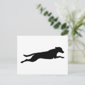 Jumping Dog Silhouette Briefkaart (Staand voorkant)