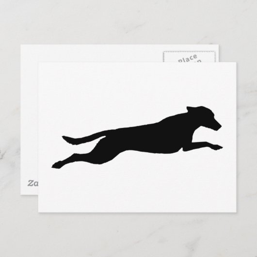 Jumping Dog Silhouette Briefkaart (Voorkant / Achterkant)