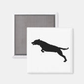 Jumping Dog Silhouette Magneet (Voorkant / Achterkant)