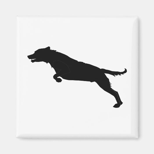Jumping Dog Silhouette Magneet (Voorkant)