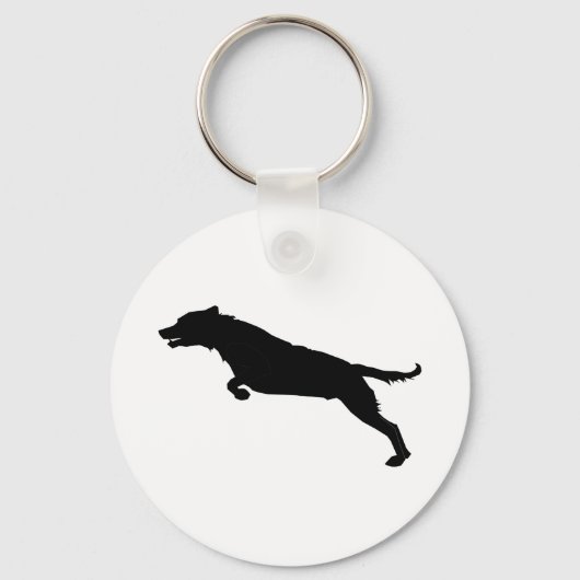 Jumping Dog Silhouette Sleutelhanger (Voorkant)