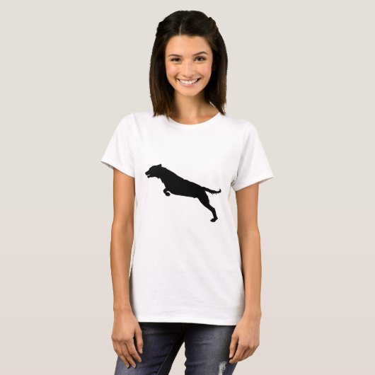 Jumping Dog Silhouette T-shirt (Voorkant volledig)