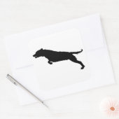 Jumping Dog Silhouette Vierkante Sticker (Envelop)