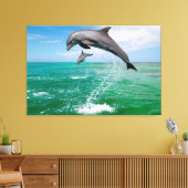 Jumping Dolfijnen Aangepaste Canvas Muur Kunst Afdruk (Insitu (Woonkamer))