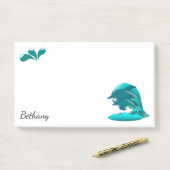 Jumping dolfijnen gepersonaliseerd post-it® notes (Op bureau)