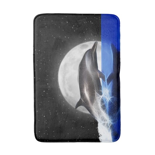Jumping Dolphin en Moon Badmat (Voorkant Verticaal)